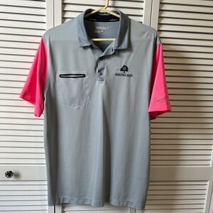 Nike Golf Gray Polo with Pink Sleeves Heritage Hills course